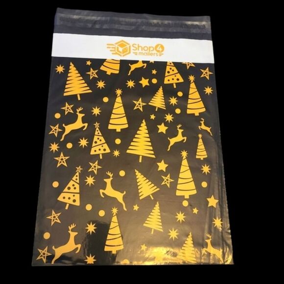 HOLIDAY POLYMAILERS 10"x13" (Set Of 10) Christmas 10 Matching Thank You Stickers - Picture 3 of 5